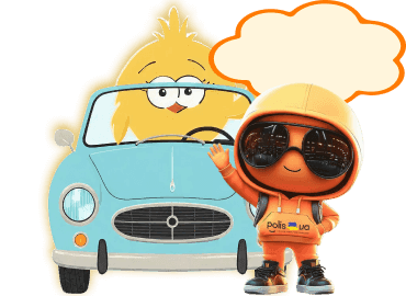 Maskot with bird banner